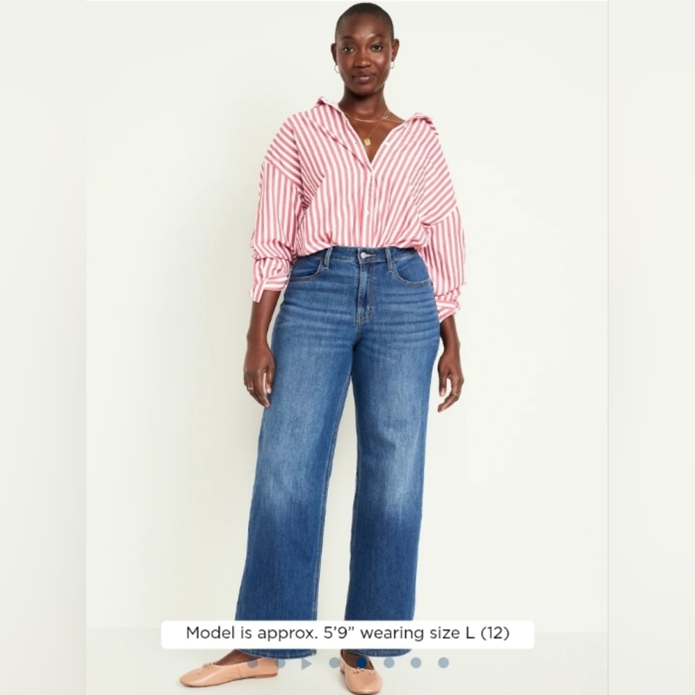 NWT- Old Navy Wow Wide Leg High-Rise Jean Size 12 - Picture 3 of 4